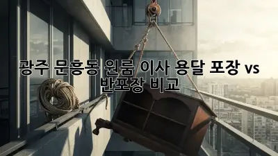 광주 문흥동 원룸 이사 용달, 포장 vs 반포장 비교!