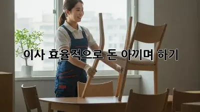 이사, 효율적으로 돈 아끼며 하기!
