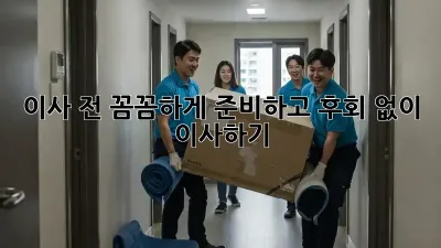 이사 전, 꼼꼼하게 준비하고 후회 없이 이사하기