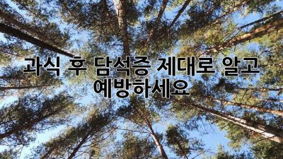 과식 후 담석증, 제대로 알고 예방하세요!
